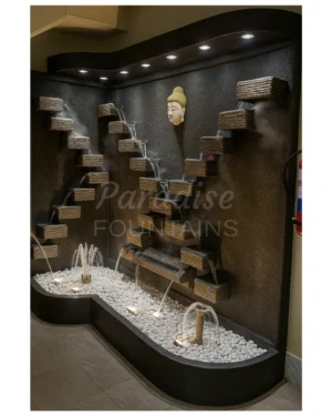 Designer Corner Steps Waterfall Fountain