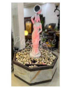 Lady Waterfall Fountain with Crown Jet